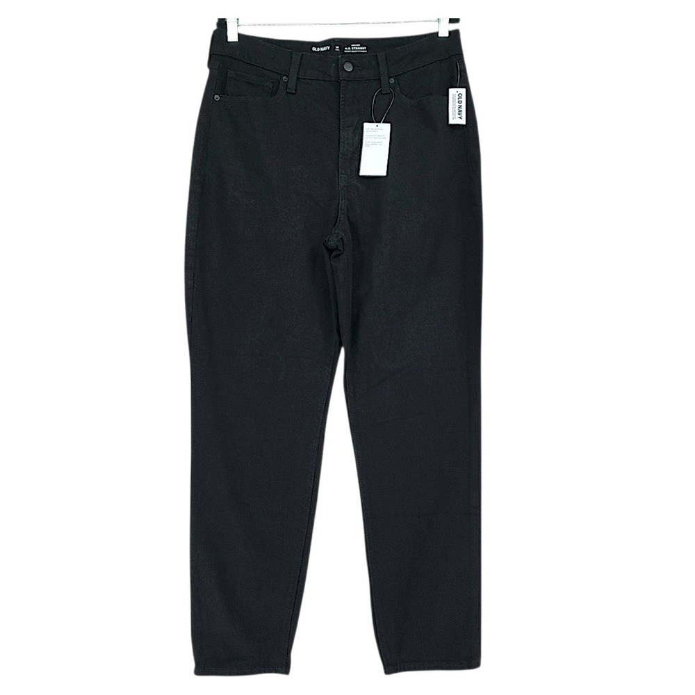 Old Navy OG Straight Jeans 14T Womens Black High Rise Tall Secret Smooth Pockets